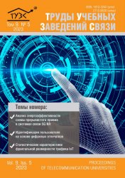 Труды учебных заведений связи №5 2023