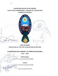 La Misión Militar Alemana y el Ejército Boliviano, 1911 - 1914