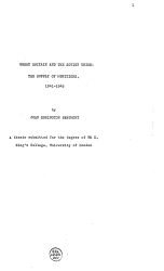 Great Britain and the Soviet Union. The Supply of Munitions, 1941 - 1945