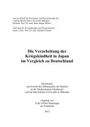 Die Verarbeitung der Kriegskindheit in Japan im Vergleich zu Deutschland